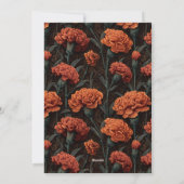 Boho Carnation Floral Daughter’S Birthday Einladung (Rückseite)