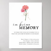 Boho Carnation in liebevollem Gedächtnis Hochzeits Poster (Vorne)
