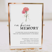Boho Carnation in liebevollem Gedächtnis Hochzeits Poster