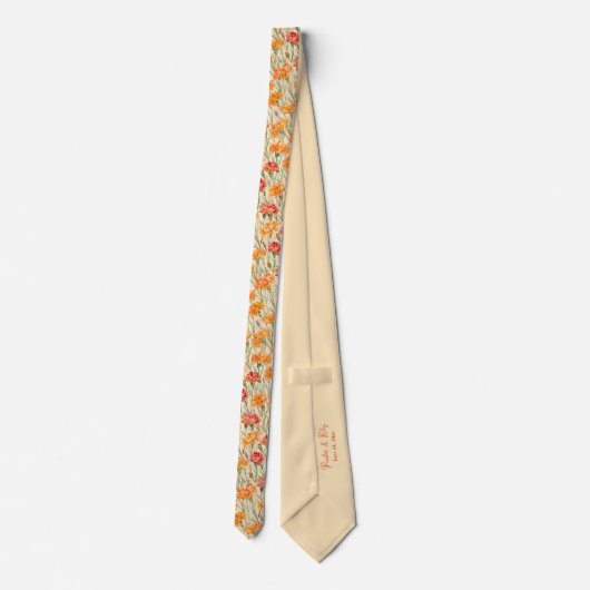 Boho Carnation Wedding Neck Tie Krawatte (Rückseite)