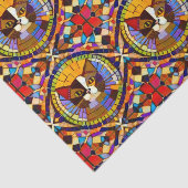 Boho Cat - Calico Portrait in Mosaic Tiles Fun Seidenpapier (Ausschnitt)