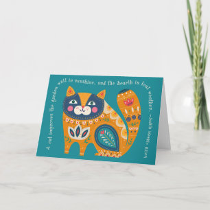 Boho Cat Card mit Zitat Karte