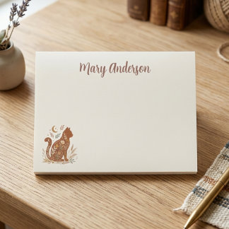 Boho Cat Floral Post-it Klebezettel