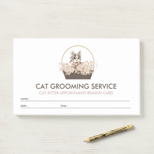 Boho Cat Groomer Post-it Klebezettel (Auf Schreibtisch)