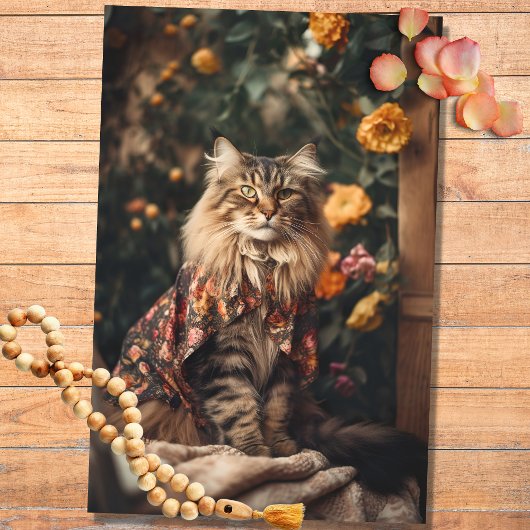 Boho Cat in Florals 4 Dekoupage Paper Seidenpapier