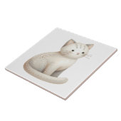 Boho Cat Keramik Tile bestickt Beige Kitty Fliese (Seite)