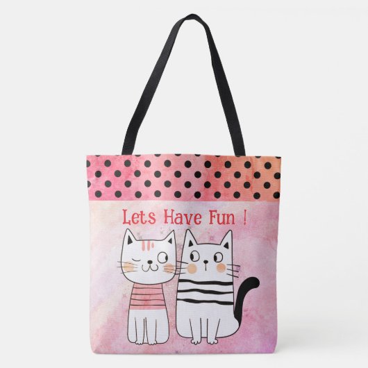 Boho Cat Liebhaber, Lass Spaß haben! Tragetasche Tasche (Vorderseite)