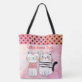 Boho Cat Liebhaber, Lass Spaß haben! Tragetasche Tasche (Rückseite)