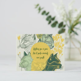 Boho Cat Lover Birthday Postkarte