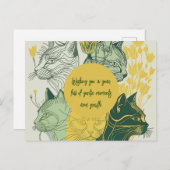 Boho Cat Lover Birthday Postkarte (Vorne/Hinten)