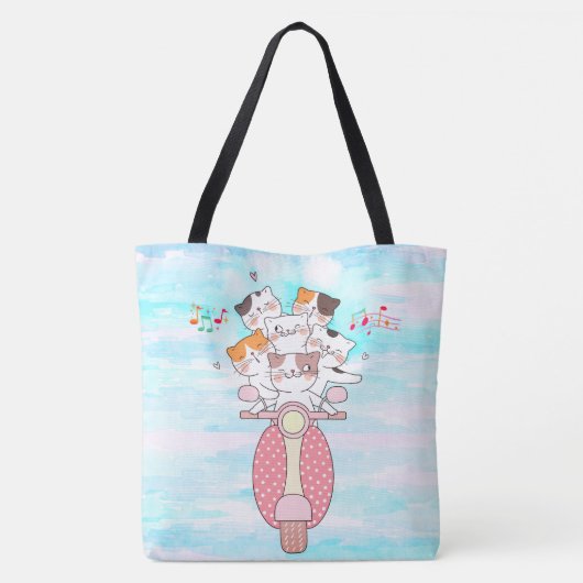 Boho Cat Lover, Happy Cats Tasche (Rückseite)