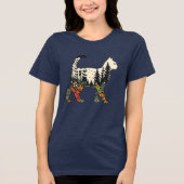 Boho Cat Plants Floral Nature Tee for Cat Lovers  (Vorderseite)