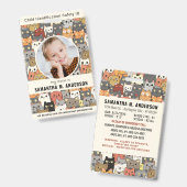 Boho Cats Custom Modern Foto Child Identification Ausweis (Vorder- & Rückseite)