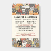 Boho Cats Custom Modern Foto Child Identification Ausweis (Rückseite)