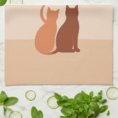 Boho Cats Sunset Wüste Geschirrtuch (Gefaltet)