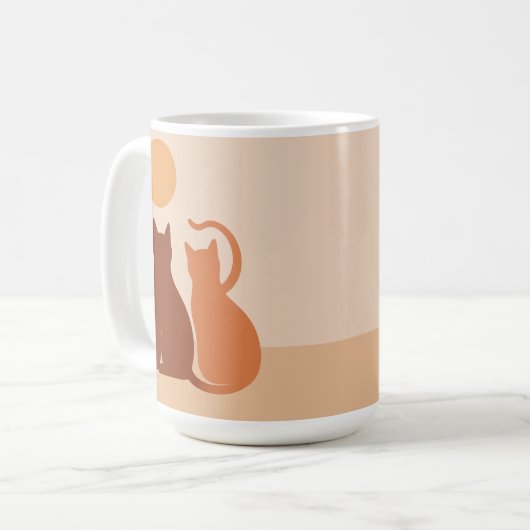 Boho Cats Sunset Wüste Kaffeetasse (Vorderseite Links)