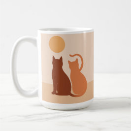 Boho Cats Sunset Wüste Kaffeetasse