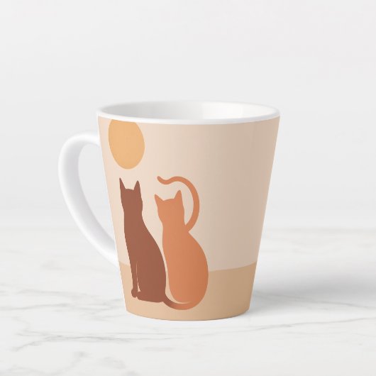 Boho Cats Sunset Wüste Milchtasse (Linke Ecke)
