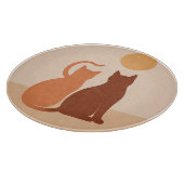 Boho Cats Sunset Wüste Round Cutting Board Schneidebrett (Ecke)
