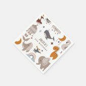 Boho Celestial Animals Bohemisch Rainbow Kid Party Serviette (Ecke)