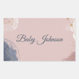 Boho-Celestial-Baby-Shower-Dankeschön-Anhänger | G Rechteckiger Aufkleber