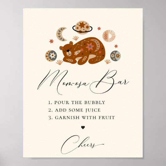 Boho Celestial Bear Mama-osa Bar Poster (Vorne)