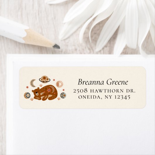 Boho Celestial Bear Return Address (Insitu)