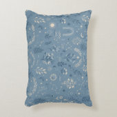 Boho Celestial Botanical Dusty Blue Gemütlich Dekokissen (Vorderseite(Vertikal))