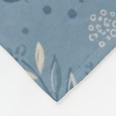 Boho Celestial Botanical Dusty Blue Kuscheldecke Fleecedecke (Ecke)