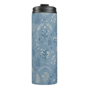 Boho Celestial Botanical Staubblauer Trinkglas Thermosbecher