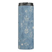 Boho Celestial Botanical Staubblauer Trinkglas Thermosbecher (Rückseite)