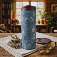 Boho Celestial Botanical Staubblauer Trinkglas