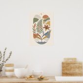 Boho Celestial Botanischer Landschaftskunst Druck  Poster (Küche)