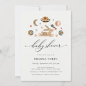Boho Celestial Bunny Baby Shower Einladung (Vorderseite)
