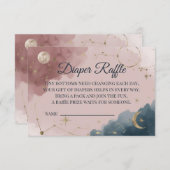 Boho Celestial Diaper Raffle Card | Gold Moon Dankeskarte (Vorne/Hinten)