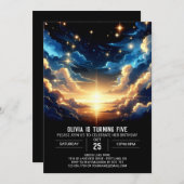 Boho Celestial Digital Geburtstag Einladung (Vorne/Hinten)