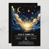 Boho Celestial Digital Geburtstag Einladung (Vorne/Hinten)