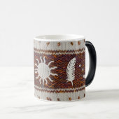 Boho-Celestial-Feder-Knittschale mit Farbwechsel Verwandlungstasse (VorderseiteRechts)
