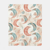 Boho Celestial Floral Moon Pattern (2) Fleecedecke (Vorderseite)