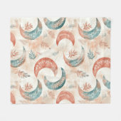 Boho Celestial Floral Moon Pattern (2) Fleecedecke (Vorderseite (Horizontal))
