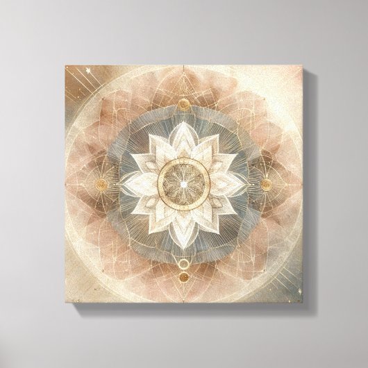 Boho Celestial Mandala in Soft Harmony Leinwanddruck (Vorderseite)