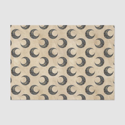 Boho Celestial Mond Goldmuster Seidenpapier (Vorderseite)