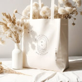 Boho Celestial Moon Star Monogram Holistic Wedding Tragetasche