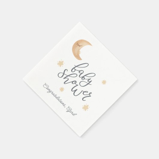 Boho Celestial Moon Stars Babydusche Serviette (Ecke)