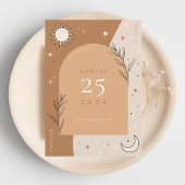 Boho Celestial Moon und Sun Mystic Foto Wedding Save The Date