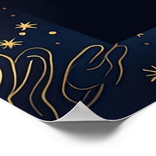 Boho Celestial Night Wedding Welcome Sign Poster (Ecke)