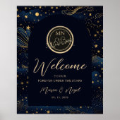 Boho Celestial Night Wedding Welcome Sign Poster (Vorne)