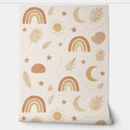 Boho Celestial Rainbow Kinderzimmer Wallpaper - Wa Tapete