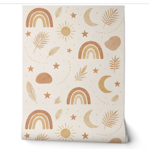 Boho Celestial Rainbow Kinderzimmer Wallpaper - Wa Tapete