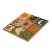 Boho Celestial | Retro Sonne & Mond Fliese (Seite)